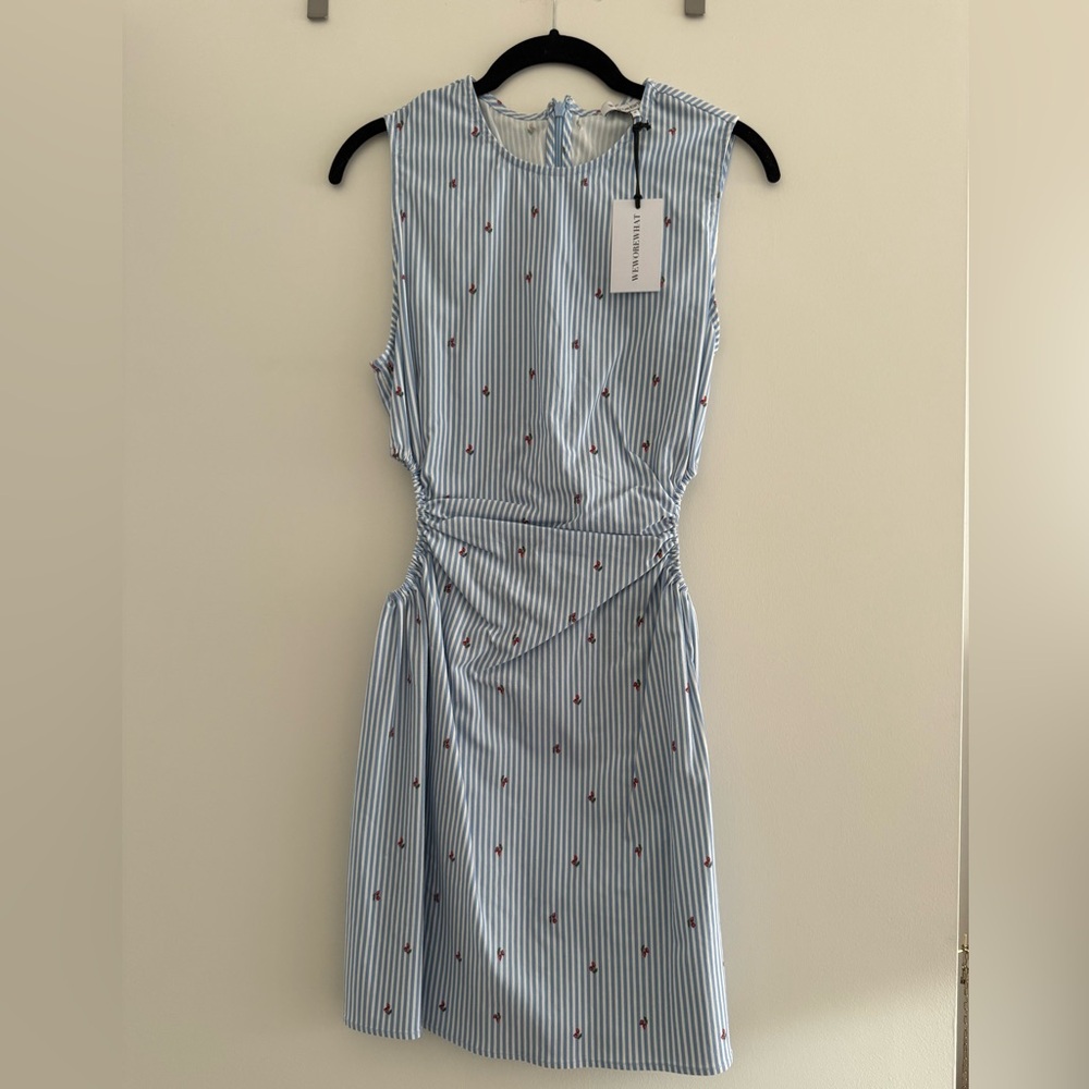 WeWoreWhat Blue and White Striped Midi Dress